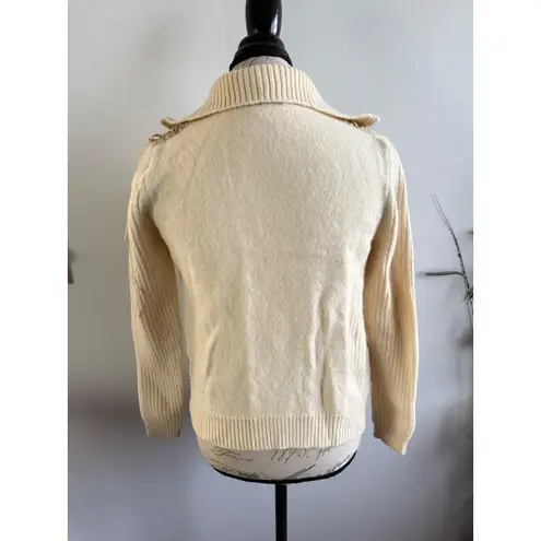 Vintage Jean Paul Gaultier Wool Zip Up Turtleneck Sweater Cream Size L Size L