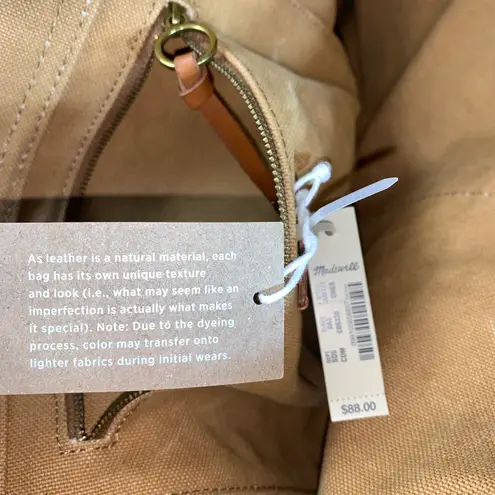 Madewell canvas transport tote New with defects