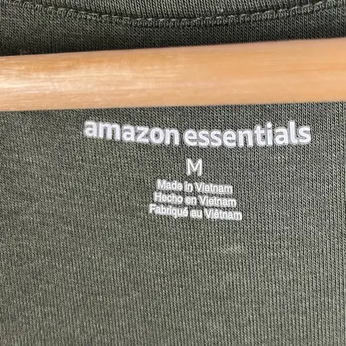 Amazon Essentials Olive Green Square Neck Short Sleeve Blouse M Size M