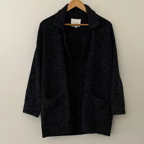 Thread & Supply Open Front Cardigan Sweater Jacket Charcoal Black Size S