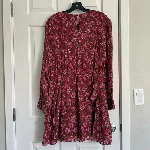 Sachin + Babi Meg Floral Print Ruffle Chiffon Mini Dress Size M Bordbloom NWT