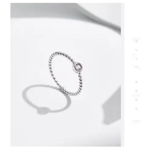 Boutique SALE 14k Platinum Beaded Bezel Diamond Ring, GRA Certificate