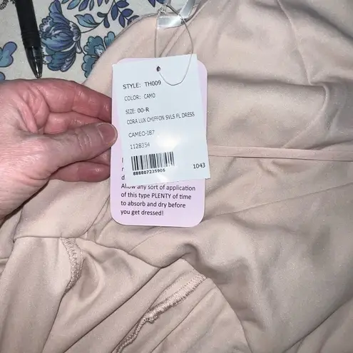 Beautiful New Dessy Group Thread Luxe Chiffon Bridesmaid Gown! Pink Size 00