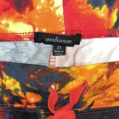 Lounge Ambiance NWT Size 2X Tie Dye Print Elastic Waistband Pajama Shorts