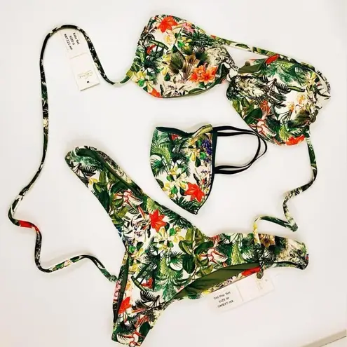 CorpoBonito Swimwear Del Mar Reversible Swim Bikini Bottoms Green Size L