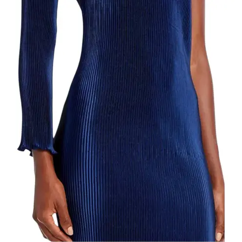 L'IDÉE 90's Midi Soirée One Shoulder Pleated Dress Regal Blue Large