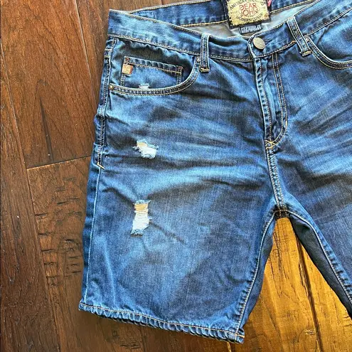 Dear John Bermuda Distressed Denim Jean Shorts Size 29