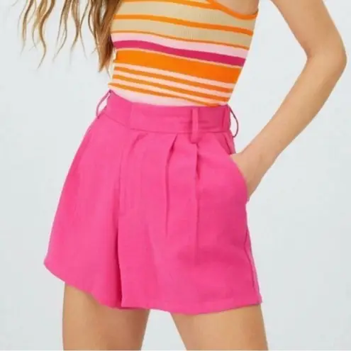 Stradivarius Pink Pleated Shorts Size 0