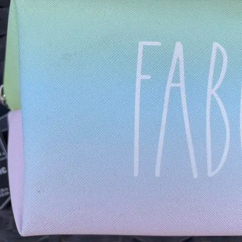 Rae Dunn Pastel Blue Green Purple Zipper Cosmetic Bag