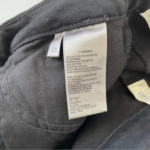 L'Agence BRAND NEW 'THE SOLANA' BLACK FLARED TUXEDO STRIPED JEANS SIZE 28 NWOT