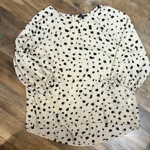 Paper Moon Black & Cream Polka Dot High-Low Blouse Women's Large