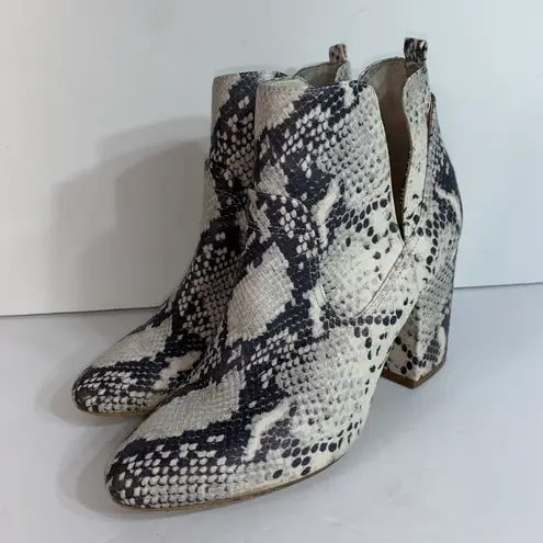 Steve Madden Boots Womens 7.5M Rockstar Ankle Bootie Gray Faux Leather Snakeskin