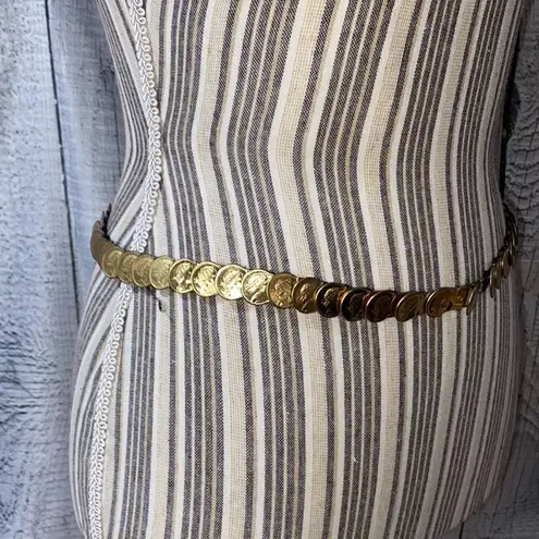 Vintage Stretchy Copper Embossed Disc Belt