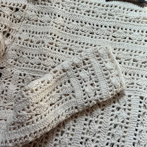 Revolve x  Laurelin Crochet Sweater in Ivory