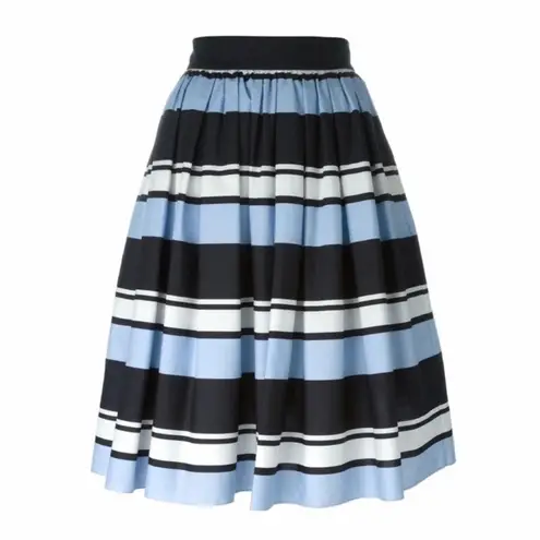 Dolce & Gabbana BLUE/WHITE STRIPED MIDI SKIRT