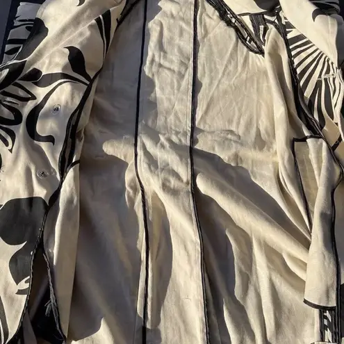 Inc international Concepts Flower Print Trench Coat Womens Sz Large Blend