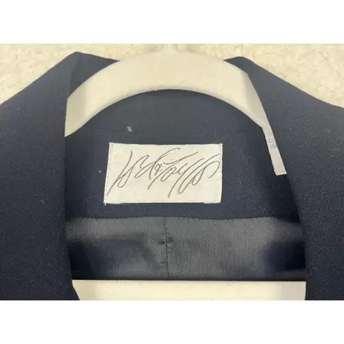 Vintage Lord & Taylor Women Embroidered Wool Blazer Knot buttons Size 14 Black