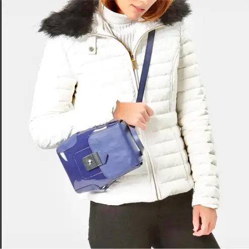 Hunter  Patent Leather Mini Convertible Backpack Blue - Image 12