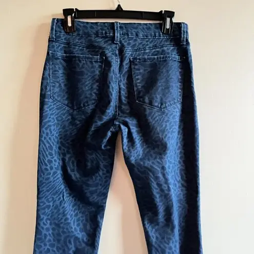 NYDJ Womens Leggings Size 6 Blue Animal Print Skinny Leg 5 Pockets Jeggings