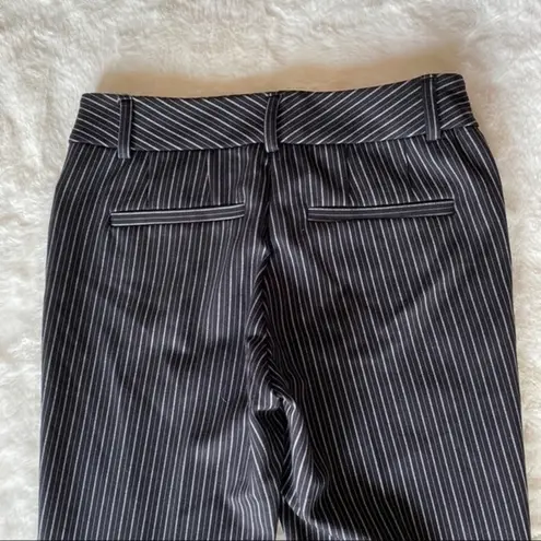 New York & Company Pinstriped Skinny Crop Pant Black Size 0P