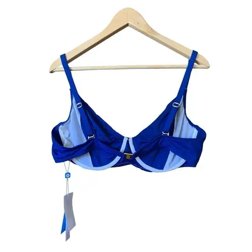 Bleu Rod Beattie Bleu by Rod Beattie Let's Get Twisted Draped Underwire Bikini Bra Cobalt Size 40