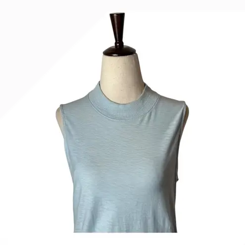 Nation Ltd Dress Women Small Blue Pima Cotton Smocked Waist Barrett Midi Preppy