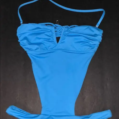 frankie's bikinis  One Piece Blue Bathing Suit