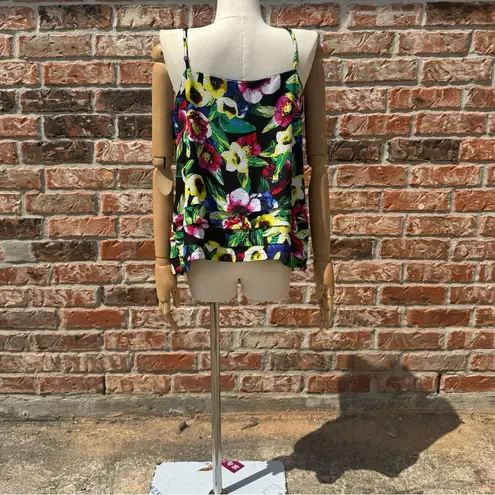 Attention  (Dillard’s) colorful ruffled floral tank top / L / Excellent condition