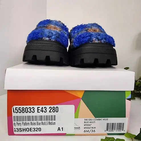 Katy Perry Geli Combat Platform Mules Blue NEW with Box