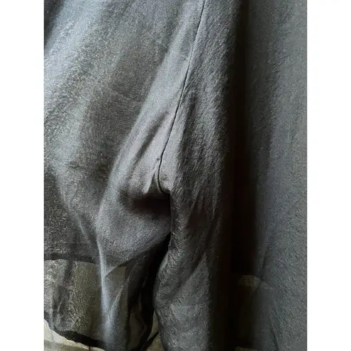 Italian Masnada high rise wide leg 100% Silk Black breezy lightweight pants 6