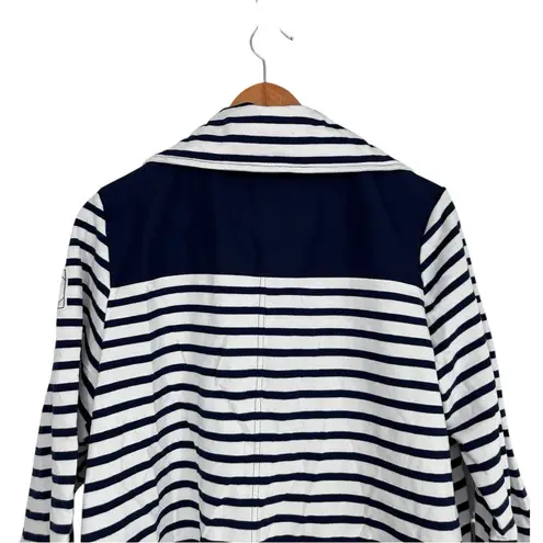Lauren Ralph Lauren Active Navy White Striped Zip Front Jacket size Medium NWT Blue