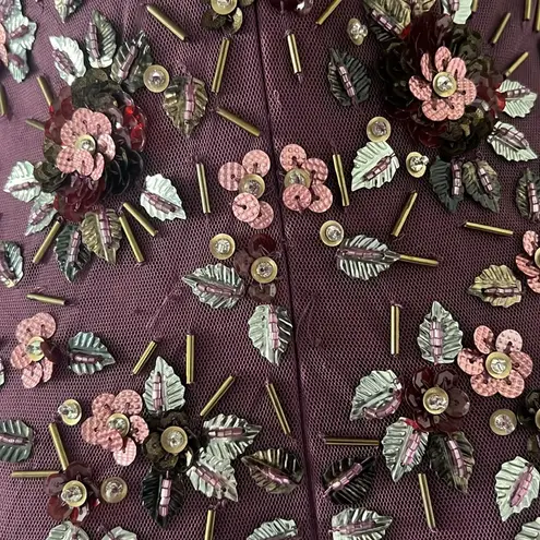 Mac Duggal Floral Beaded Column Gown in Raspberry, Size 2 New w/Tag