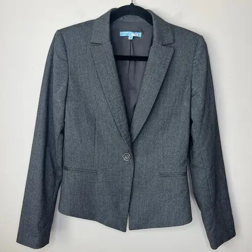 Antonio Melani Antonio‎ Melani Woman's Career Blazer Notch Collar Grey Tweed SZ 4 One Button