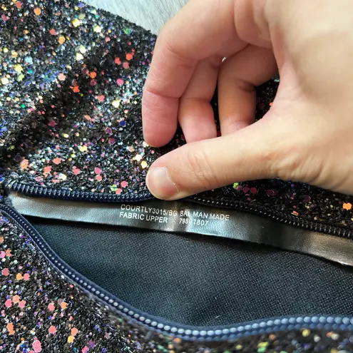 Pleaser Heels Pleaser Courtly 3015 Thigh High Heel Boots Black Glitter Size 6 NWOT