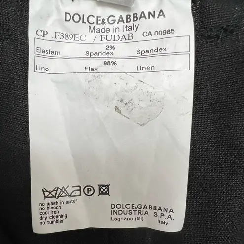 Dolce & Gabbana Pants Trousers Straight Wide Leg Linen Stretch