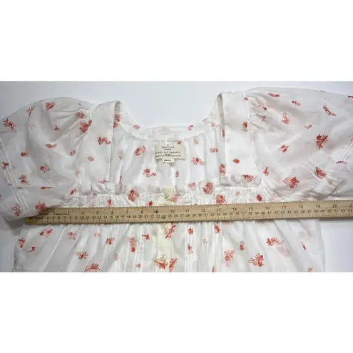 Trovata Birds Of Paradise Cottagecore Coquette Fairy Floral Embroidered Blouse S