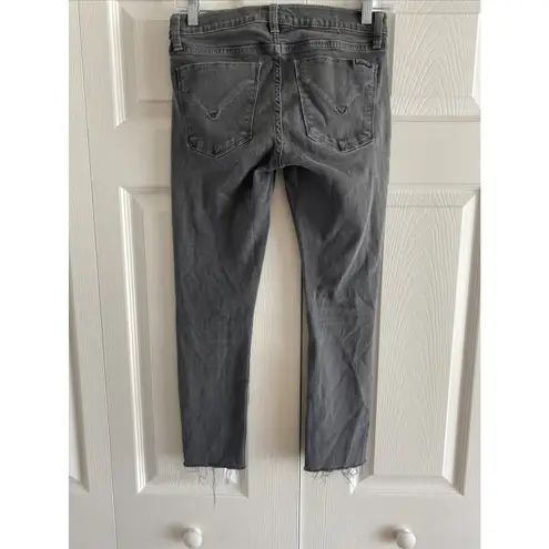 Hudson Women's 26 Krista Super Skinny Jeans Gray Distressed Mid Rise Stretch