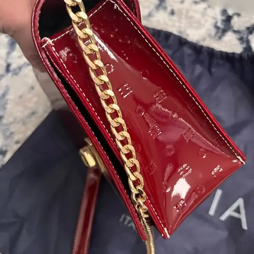 NWOT Arcadia Red and Gold Crossbody Bag with Chain Strap