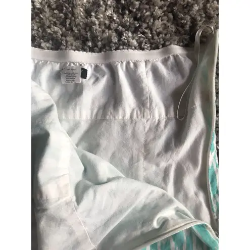 J.Crew  Tub Top Sz 4 Strapless teal ivory empire waist lined side zipper 12643