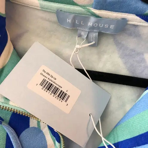 Hill House The Allie Zip Up Hoodie Geometric Fleece Ocean Kaleidoscope Blue S