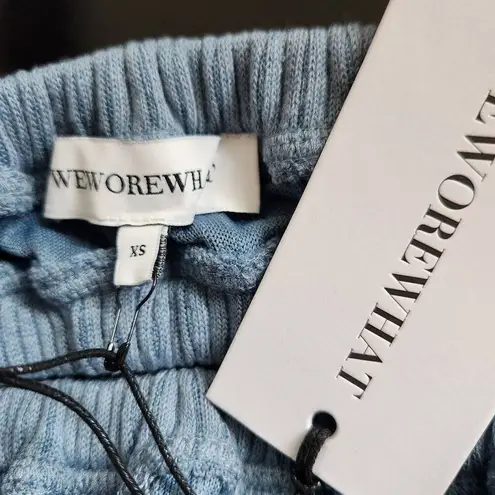 We Wore What Blue Halter Crop Top Size XS NWT Tie Neck Halter Top