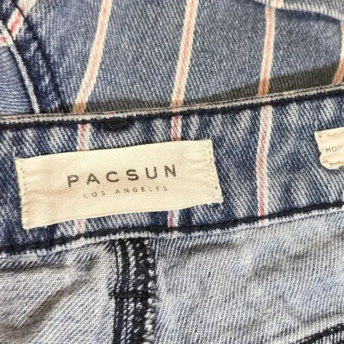 PacSun #48  High Waist Firework Stripe Denim Sewn Cuff Mom Short