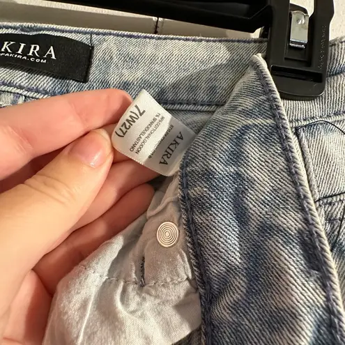 Akira  Rhinestone Smiley Face Light Blue Jeans