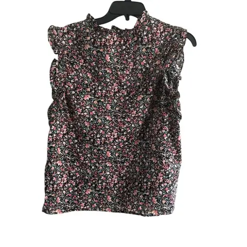 BB Dakota Steve Madden Black Floral Blouse Large