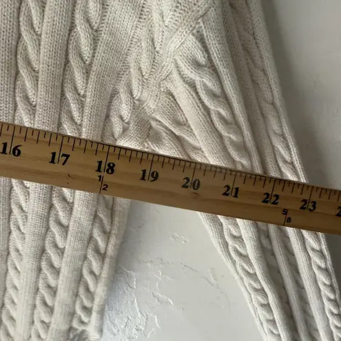 Prince Sweater Medium Cable Knit Cardigan Red Blue Stripe Trim Tennis Preppy White