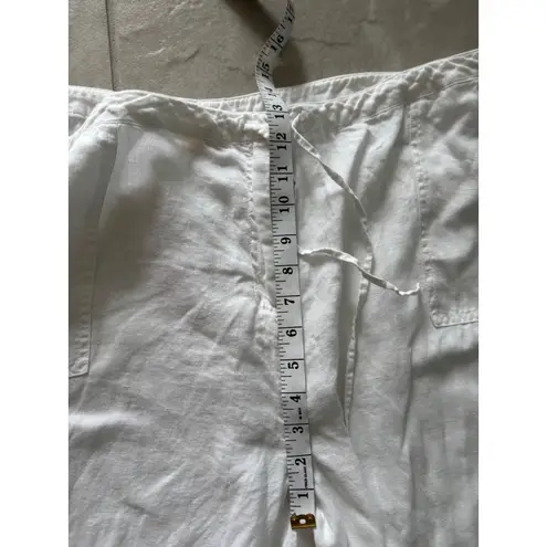 Kate Hill Pants Womens 18 White Linen Wide Leg Yacht Beachy Coastal Resortwear