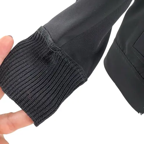 St. John Women’s L Asymmetrical Zipper Bomber Jacket Solid Black Sporty Casual