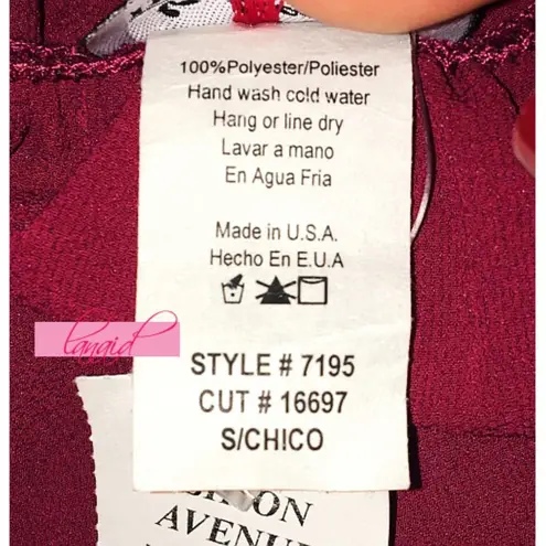 Fashion Magazine Burgundy Embroidered Off-The-Shoulder Cut-Out Cutout Lace Crochet Floral Top S