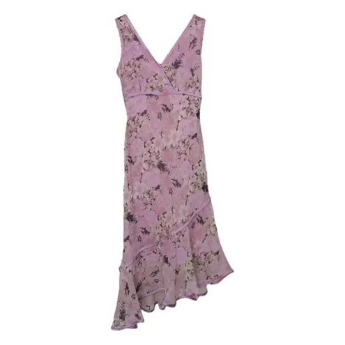 Studio Y Vintage Y2K Purple Floral Asymmetrical Midi Dress
