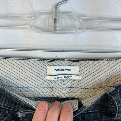 Dockers Mid Rise Curvy Flare Denim Jeans Retro Size 4 Medium